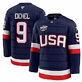 Men's USA #9 Jack Eichel Navy 2025 4 Nations Face-Off Stitched Jersey Dzhi,baseball caps,new era cap wholesale,wholesale hats
